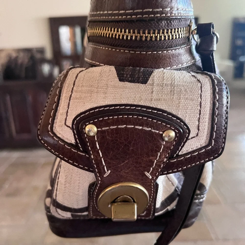 Coach Brown and Cream Shoulder Bag - Picture 3 of 7